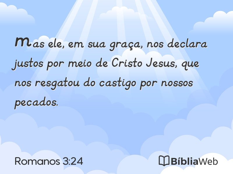 Romanos 3:24 em imagem para compartilhar