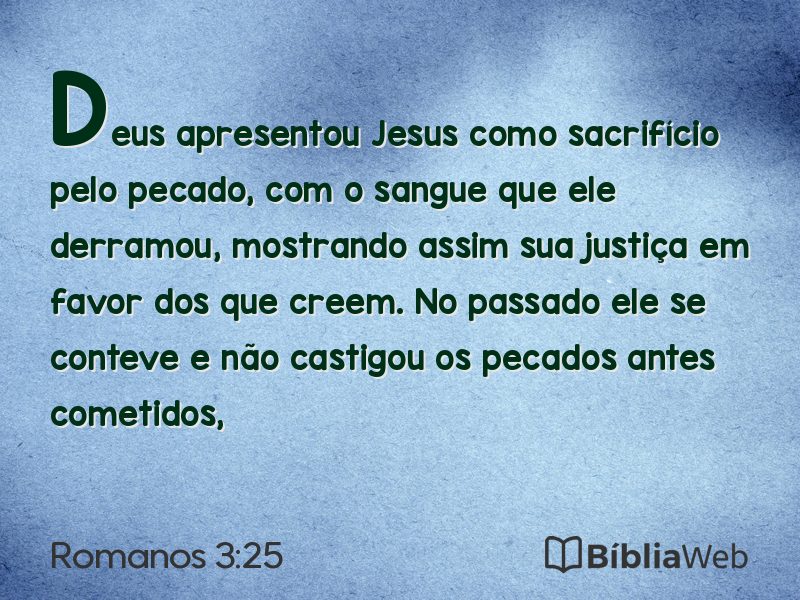 Romanos 3:25 em imagem para compartilhar