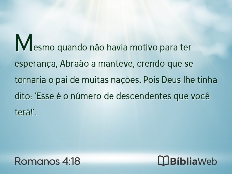Romanos 4:18 em imagem para compartilhar