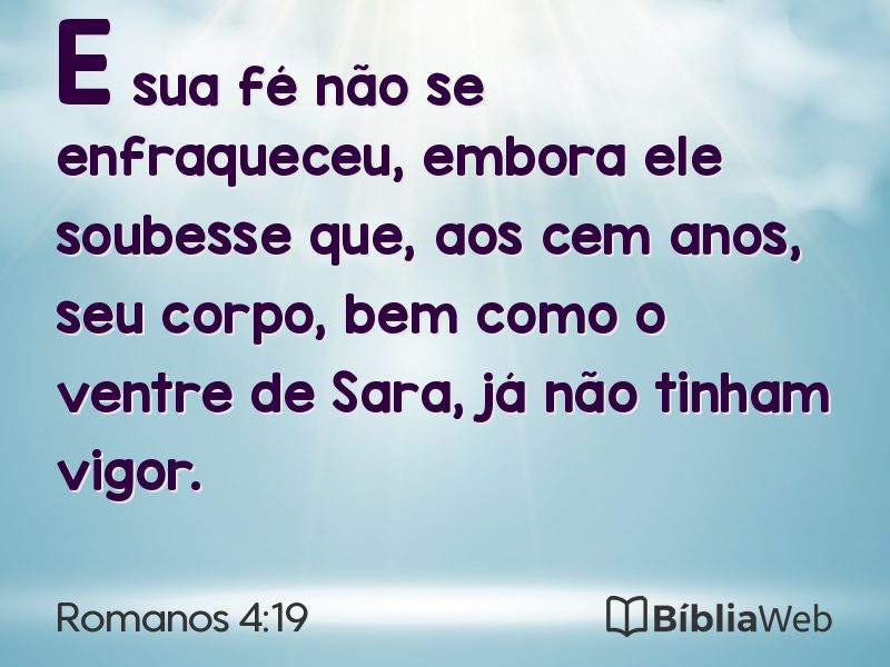 Romanos 4:19 em imagem para compartilhar