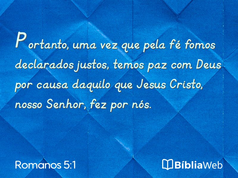 Romanos 5:1 em imagem para compartilhar