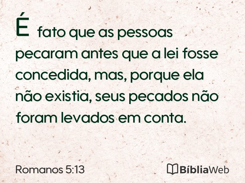 Romanos 5:13 em imagem para compartilhar