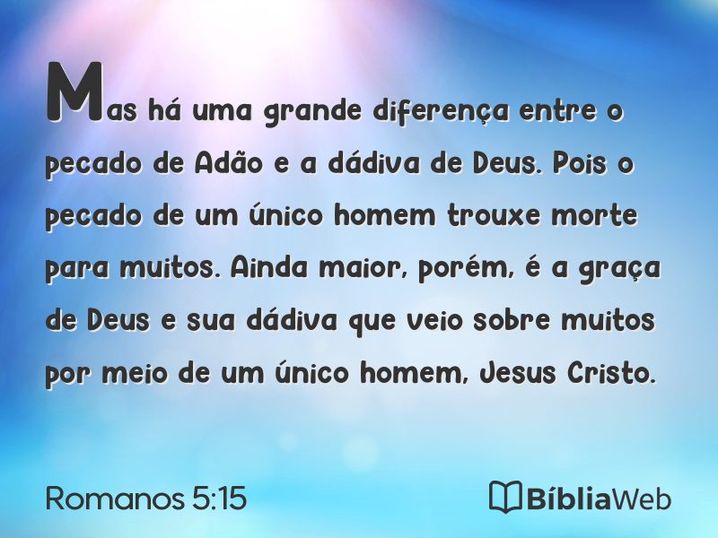Romanos 5:15 em imagem para compartilhar