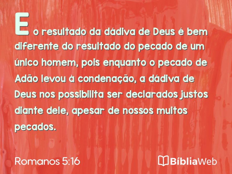 Romanos 5:16 em imagem para compartilhar