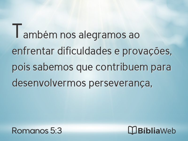 Romanos 5:3 em imagem para compartilhar