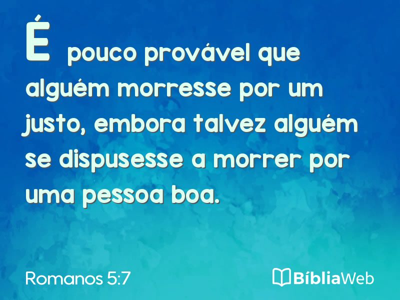 Romanos 5:7 em imagem para compartilhar