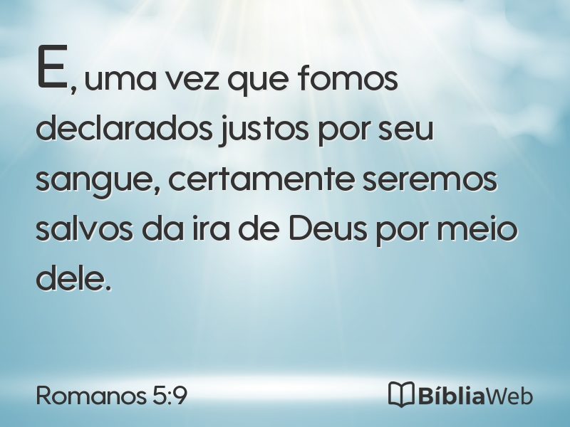 Romanos 5:9 em imagem para compartilhar