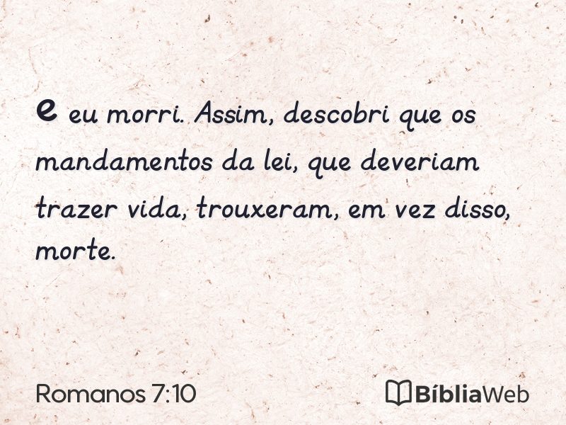 Romanos 7:10 em imagem para compartilhar
