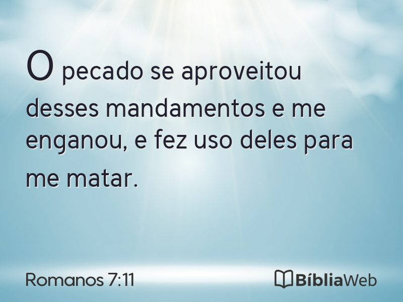 Romanos 7:11 em imagem para compartilhar