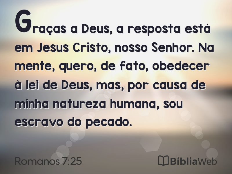 Romanos 7:25 em imagem para compartilhar