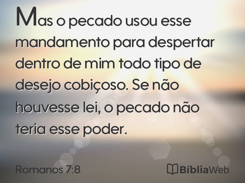 Romanos 7:8 em imagem para compartilhar