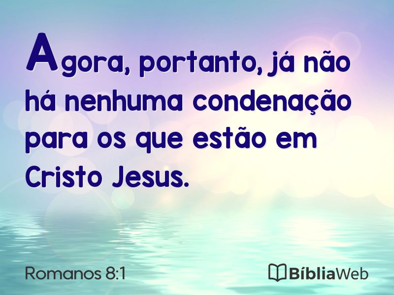 Romanos 8:1 em imagem para compartilhar