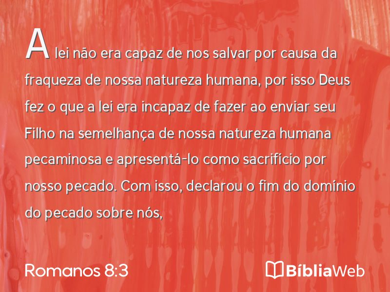 Romanos 8:3 em imagem para compartilhar