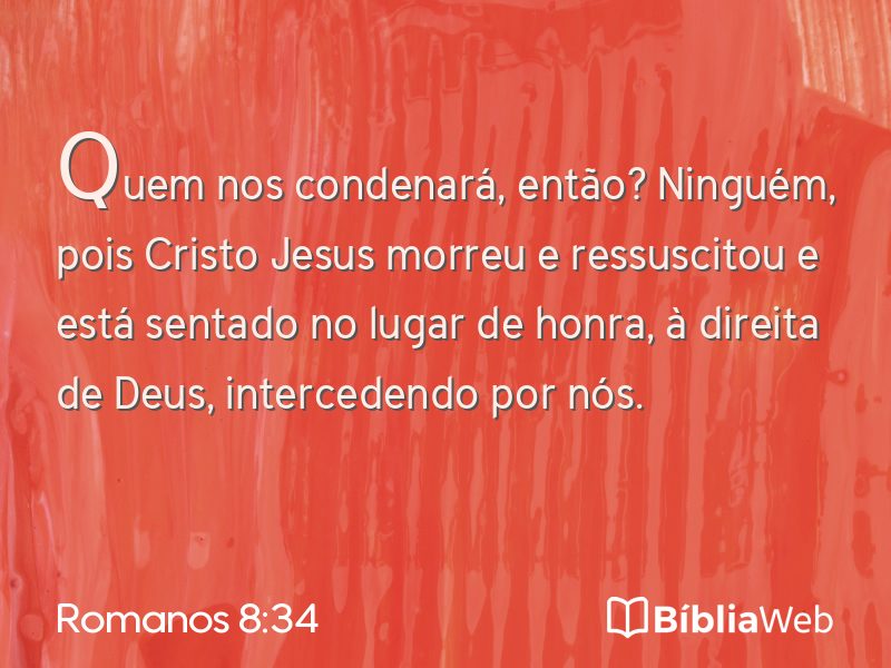 Romanos 8:34 em imagem para compartilhar
