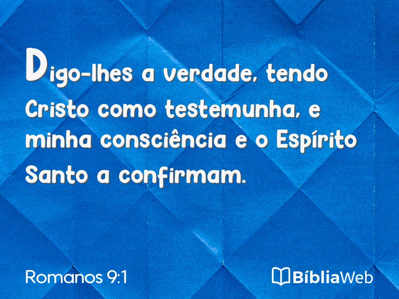 Romanos 9:1 em imagem para compartilhar