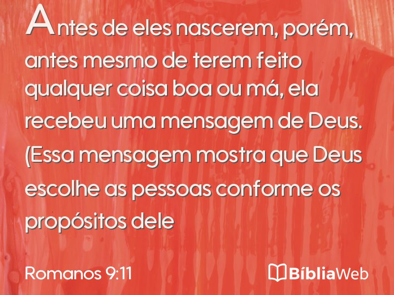 Romanos 9:11 em imagem para compartilhar