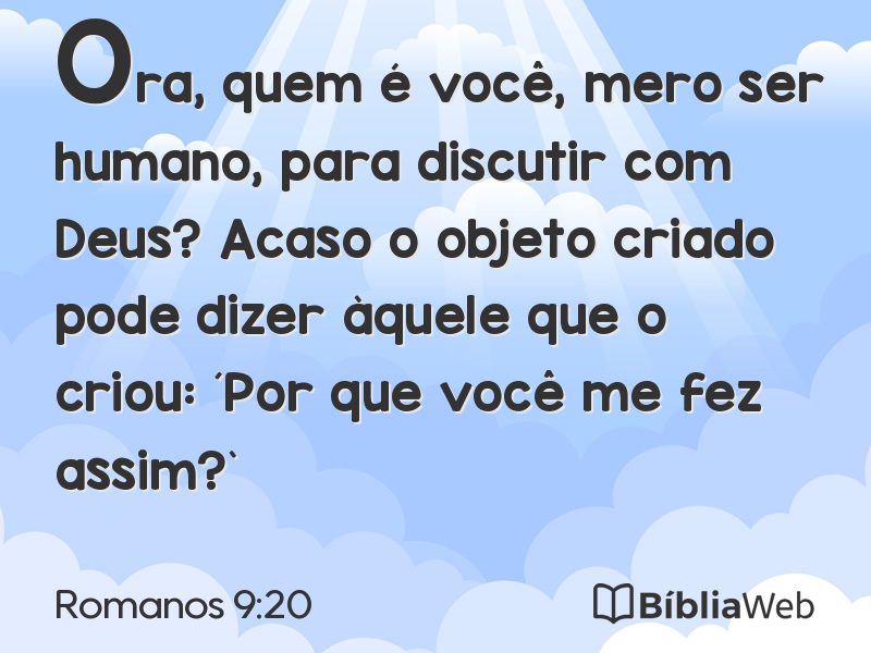 Romanos 9:20 em imagem para compartilhar