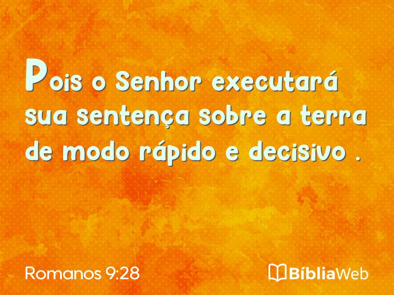 Romanos 9:28 em imagem para compartilhar