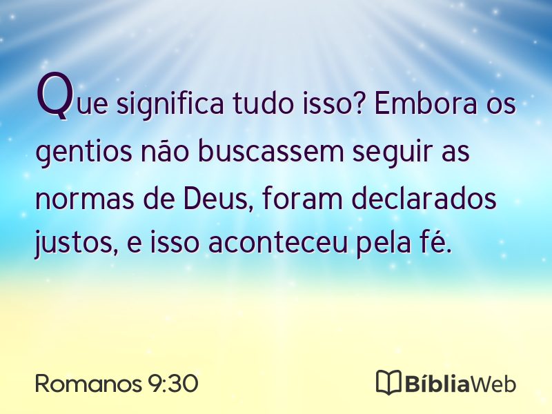 Romanos 9:30 em imagem para compartilhar