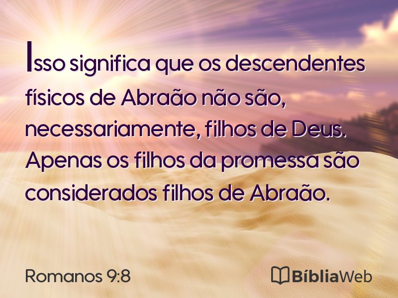 Romanos 9:8 em imagem para compartilhar