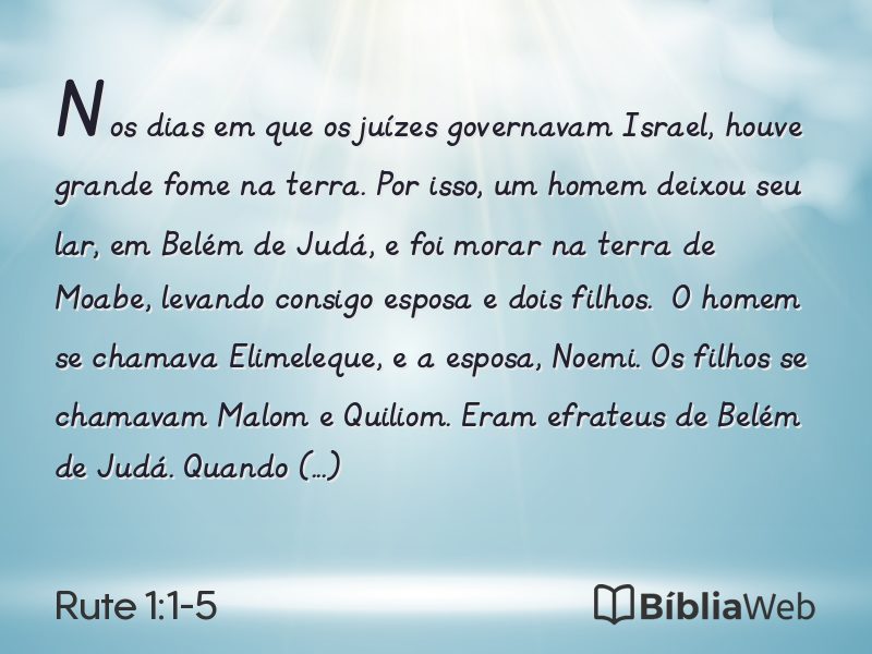 Rute 1:1-5 em imagem para compartilhar