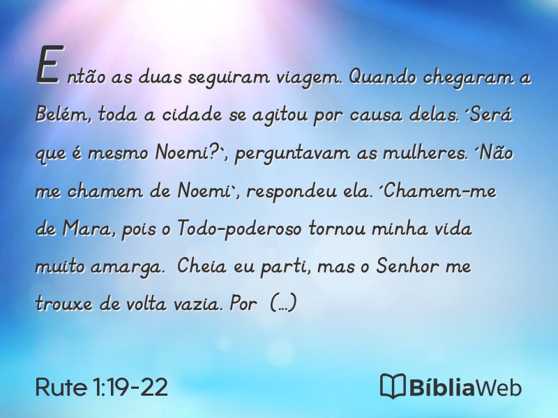 Rute 1:19-22 em imagem para compartilhar