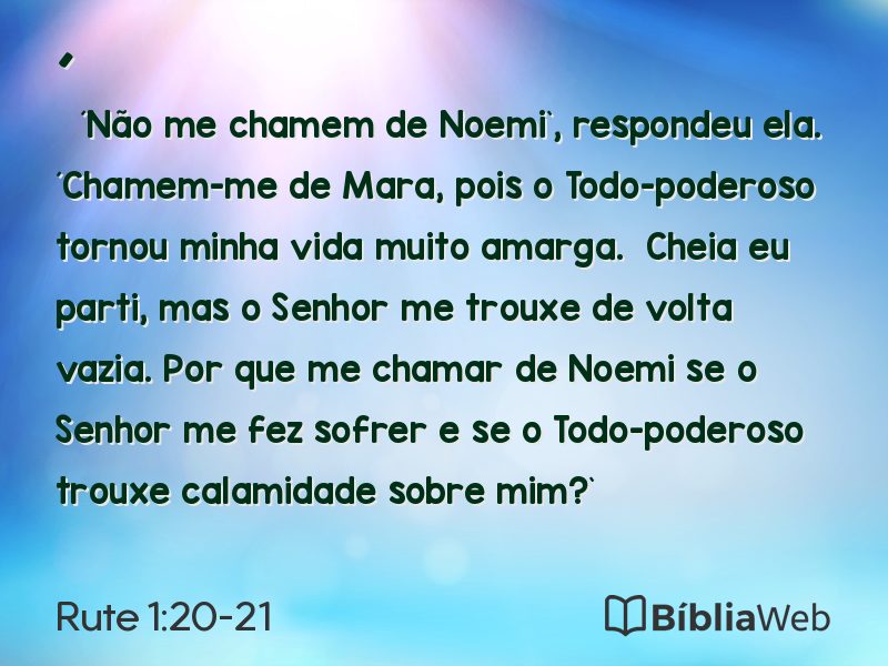 Rute 1:20-21 em imagem para compartilhar
