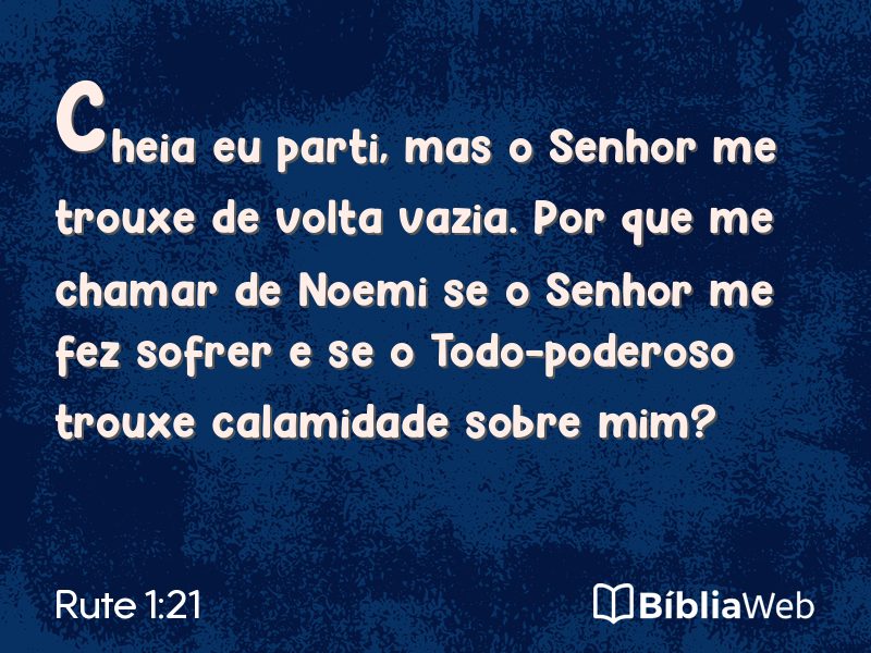 Rute 1:21 em imagem para compartilhar