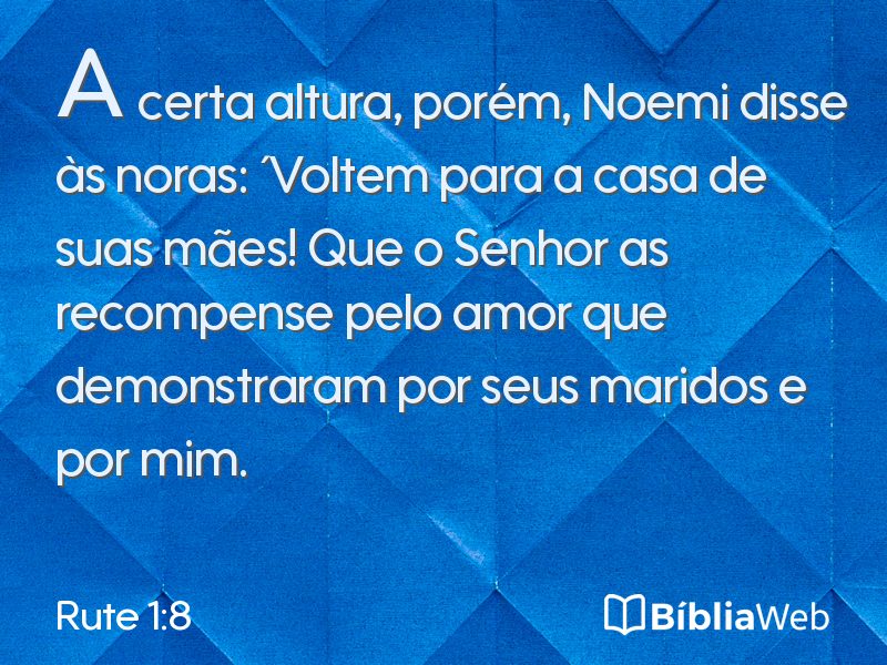 Rute 1:8 em imagem para compartilhar