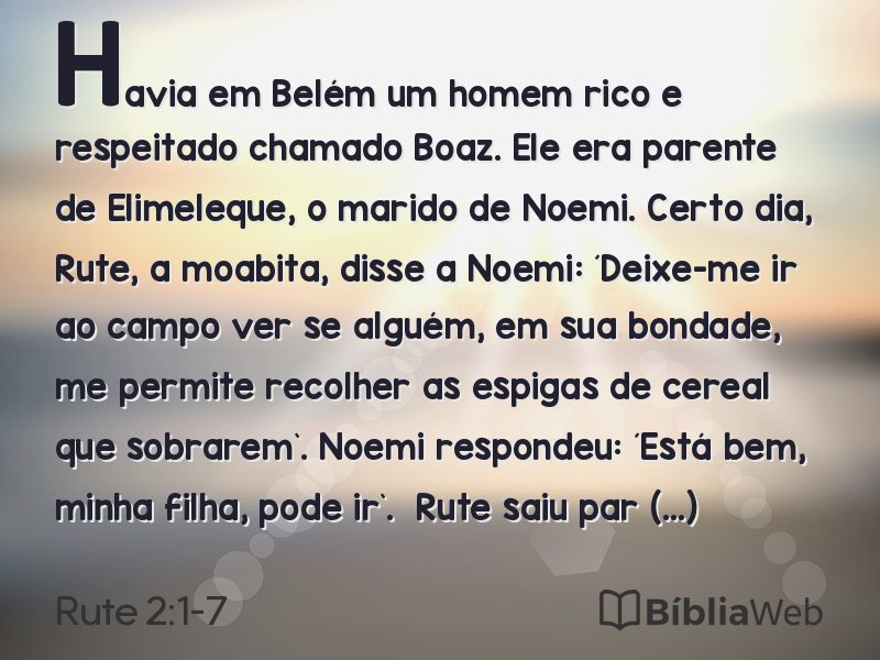 Rute 2:1-7 em imagem para compartilhar