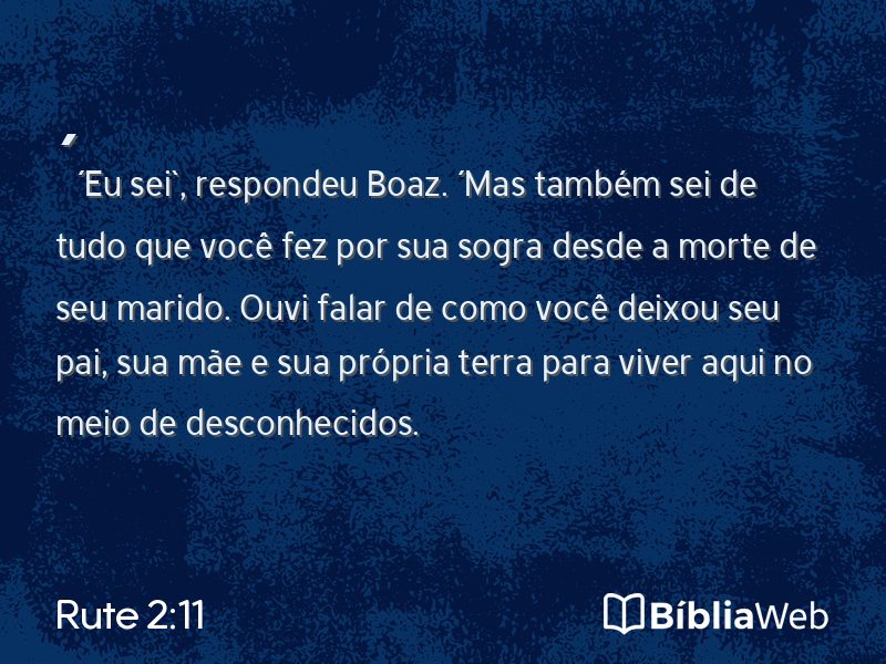 Rute 2:11 em imagem para compartilhar