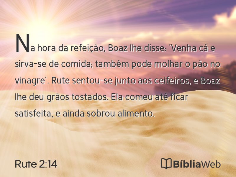 Rute 2:14 em imagem para compartilhar