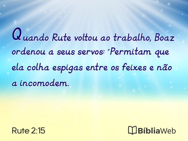 Rute 2:15 em imagem para compartilhar