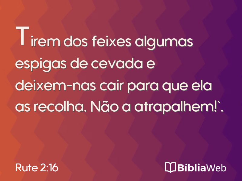 Rute 2:16 em imagem para compartilhar