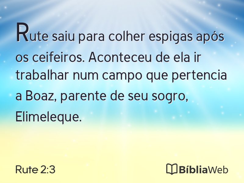Rute 2:3 em imagem para compartilhar