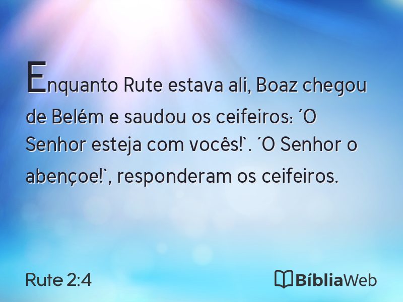Rute 2:4 em imagem para compartilhar