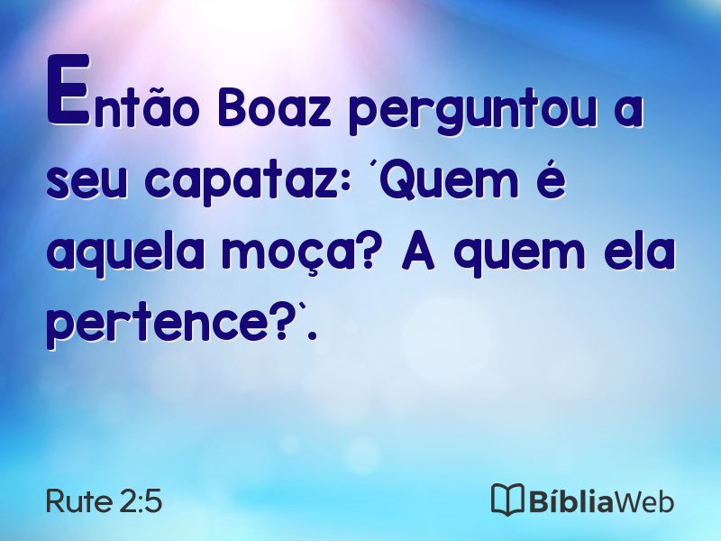 Rute 2:5 em imagem para compartilhar