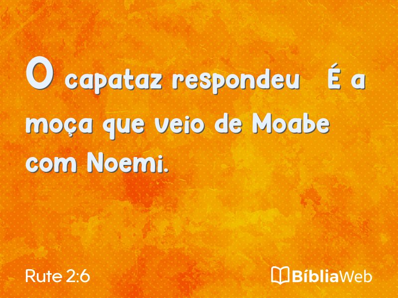 Rute 2:6 em imagem para compartilhar