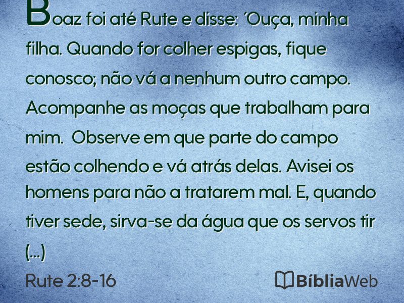 Rute 2:8-16 em imagem para compartilhar