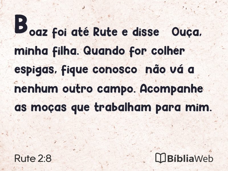 Rute 2:8 em imagem para compartilhar