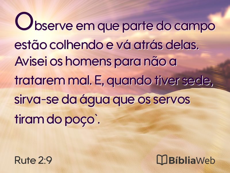 Rute 2:9 em imagem para compartilhar
