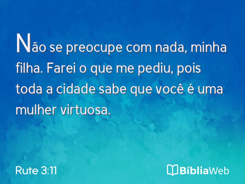 Rute 3:11 em imagem para compartilhar