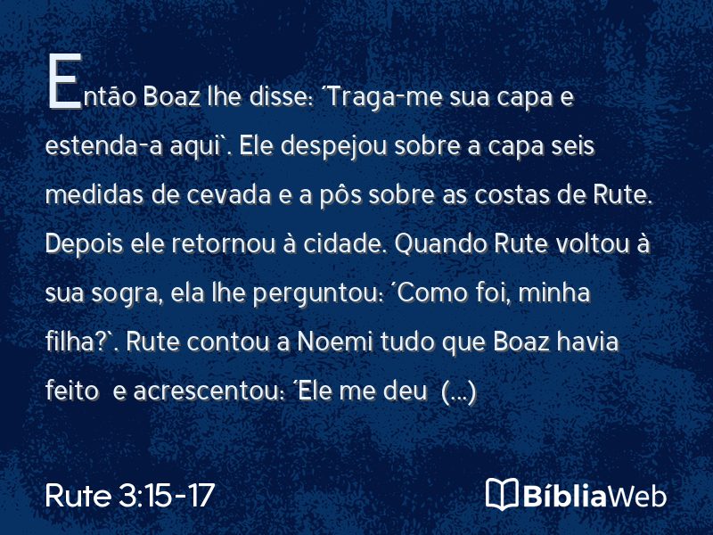Rute 3:15-17 em imagem para compartilhar