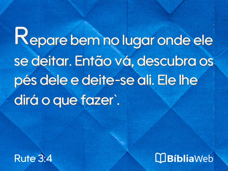 Rute 3:4 em imagem para compartilhar