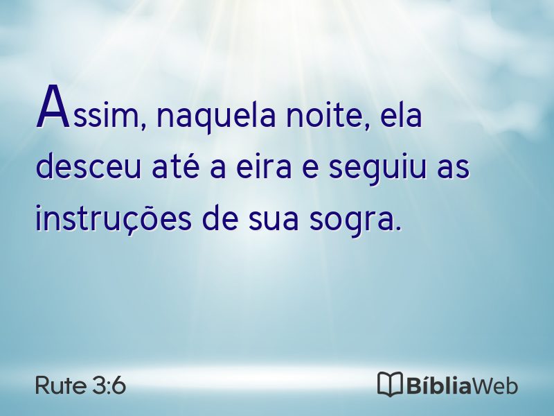 Rute 3:6 em imagem para compartilhar