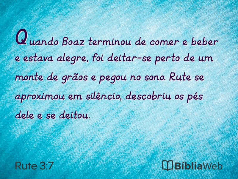 Rute 3:7 em imagem para compartilhar