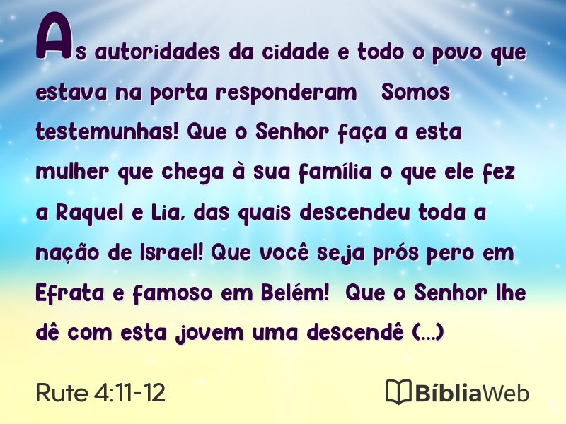 Rute 4:11-12 em imagem para compartilhar