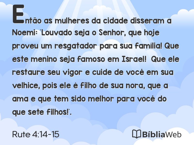 Rute 4:14-15 em imagem para compartilhar