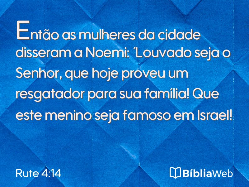 Rute 4:14 em imagem para compartilhar