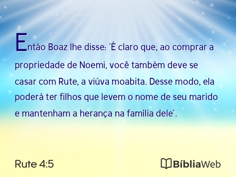 Rute 4:5 em imagem para compartilhar